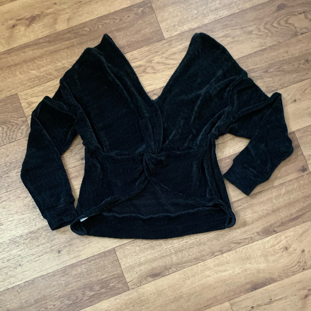 Black soft velvet Sweater